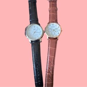 Black and Brown Leather Strap Watches